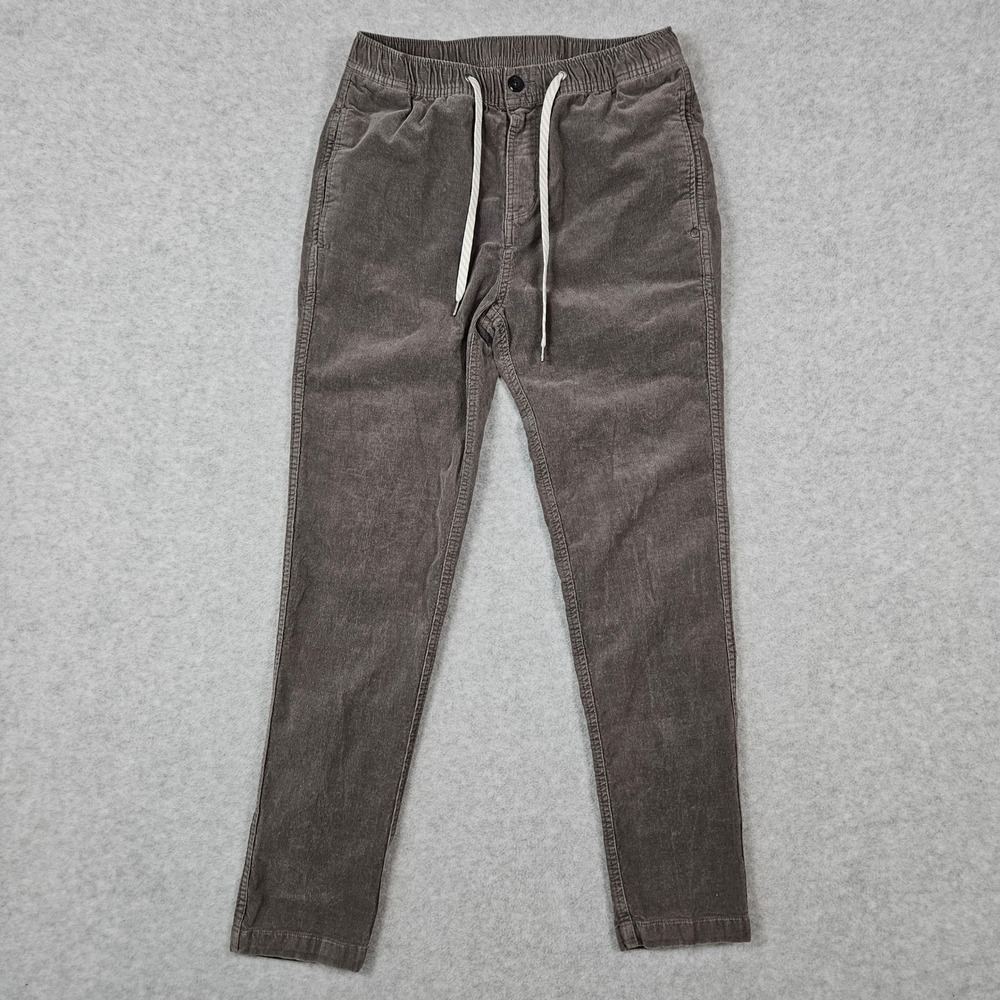 Vuori Optimist (Men's Medium) Pants Gray Tan Corduroy Drawstring Jogger V440